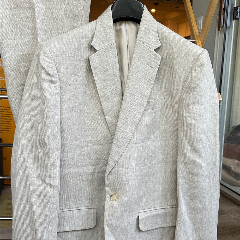 Studiosuits 36S 32x30 Beige Tweed Mens Sport Coat Jacket Pants Suit